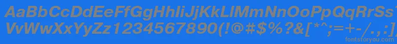 PragmaticafttBolditalic-fontti – harmaat kirjasimet sinisellä taustalla