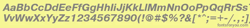 Шрифт PragmaticafttBolditalic – серые шрифты на жёлтом фоне