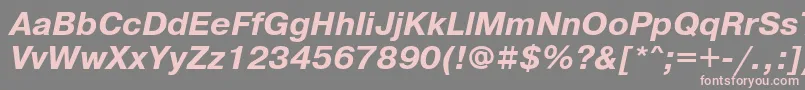 フォントPragmaticafttBolditalic – 灰色の背景にピンクのフォント