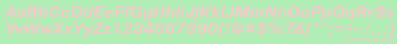 PragmaticafttBolditalic-fontti – vaaleanpunaiset fontit vihreällä taustalla