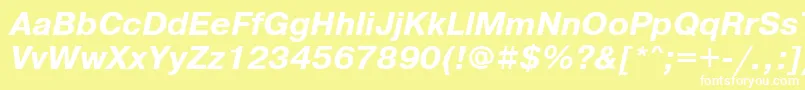 Шрифт PragmaticafttBolditalic – белые шрифты на жёлтом фоне