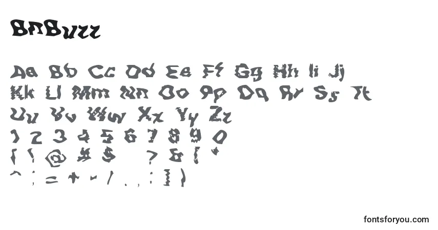 Schriftart BnBuzz – Alphabet, Zahlen, spezielle Symbole