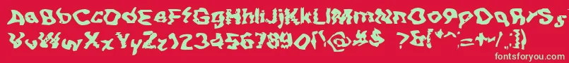 BnBuzz Font – Green Fonts on Red Background