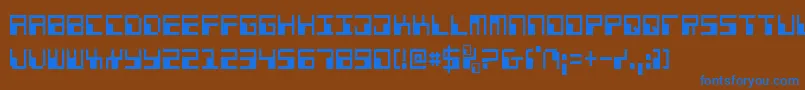 PhaserBankCondensed Font – Blue Fonts on Brown Background