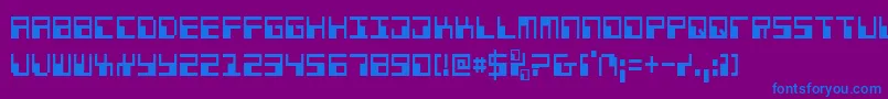 PhaserBankCondensed Font – Blue Fonts on Purple Background