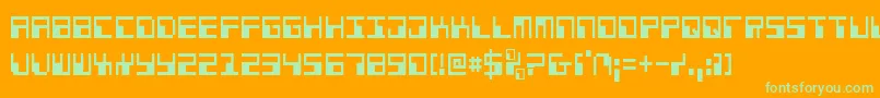 PhaserBankCondensed Font – Green Fonts on Orange Background