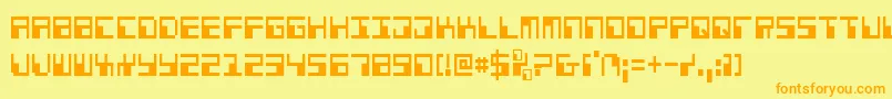PhaserBankCondensed Font – Orange Fonts on Yellow Background
