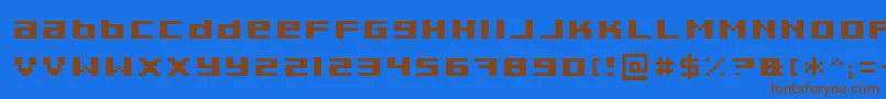 Pixeldeb Font – Brown Fonts on Blue Background