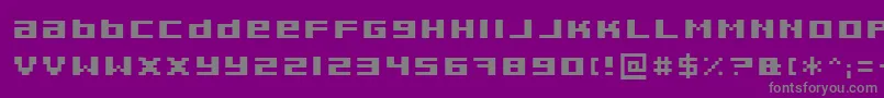 Pixeldeb-Schriftart – Graue Schriften auf violettem Hintergrund