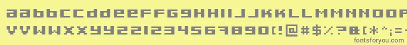 Pixeldeb Font – Gray Fonts on Yellow Background