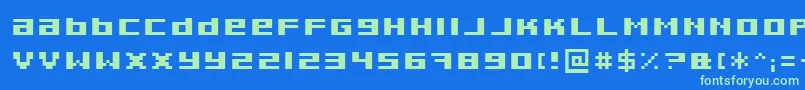 Шрифт Pixeldeb – зелёные шрифты на синем фоне