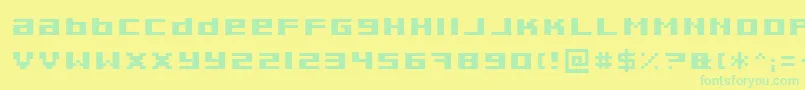 フォントPixeldeb – 黄色い背景に緑の文字
