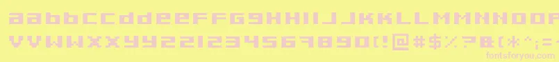 Pixeldeb Font – Pink Fonts on Yellow Background