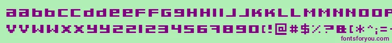 フォントPixeldeb – 緑の背景に紫のフォント