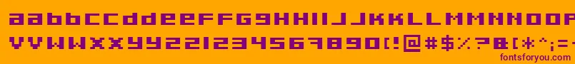 Pixeldeb Font – Purple Fonts on Orange Background