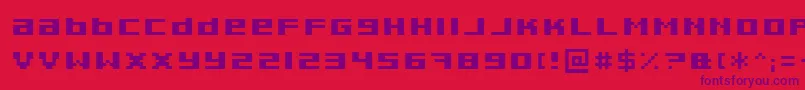 Police Pixeldeb – polices violettes sur fond rouge