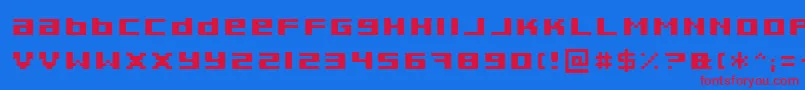 Pixeldeb Font – Red Fonts on Blue Background