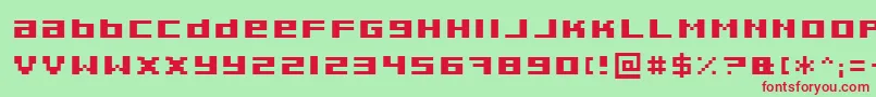 Pixeldeb Font – Red Fonts on Green Background
