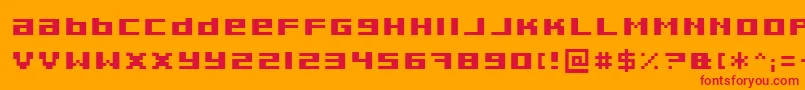 フォントPixeldeb – オレンジの背景に赤い文字
