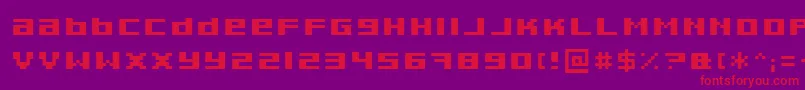 fuente Pixeldeb – Fuentes Rojas Sobre Fondo Morado