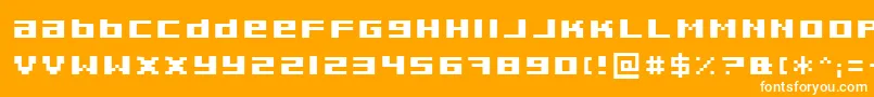 Pixeldeb-fontti – valkoiset fontit oranssilla taustalla