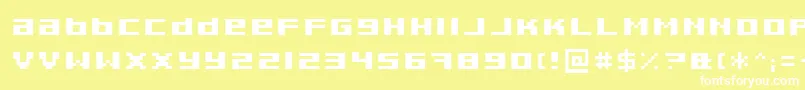 Pixeldeb Font – White Fonts on Yellow Background