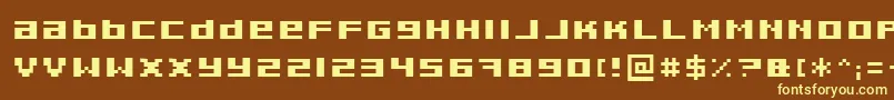 Шрифт Pixeldeb – жёлтые шрифты на коричневом фоне