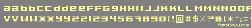 Pixeldeb-Schriftart – Gelbe Schriften auf grauem Hintergrund