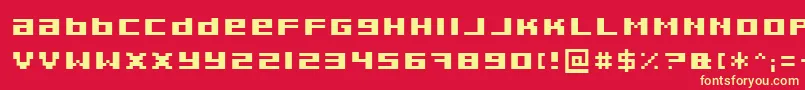 Шрифт Pixeldeb – жёлтые шрифты на красном фоне