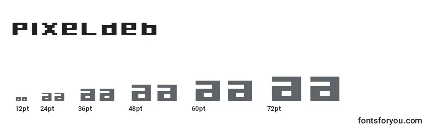 Размеры шрифта Pixeldeb
