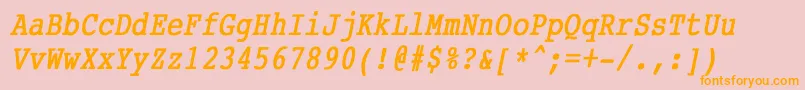 CourierCondensedBoldItalic Font – Orange Fonts on Pink Background
