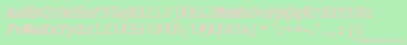 CourierCondensedBoldItalic Font – Pink Fonts on Green Background