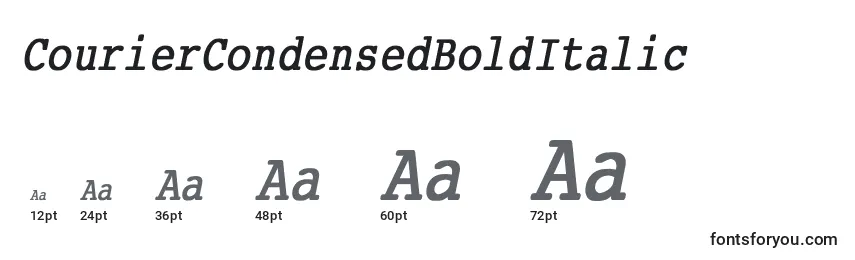 CourierCondensedBoldItalic Font Sizes