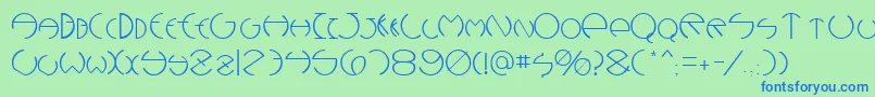 DebevicDecoRegular Font – Blue Fonts on Green Background