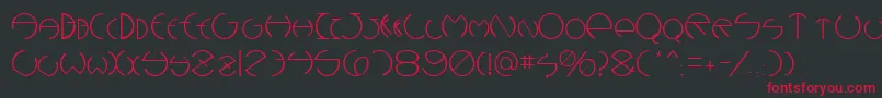 DebevicDecoRegular-Schriftart – Rote Schriften auf schwarzem Hintergrund