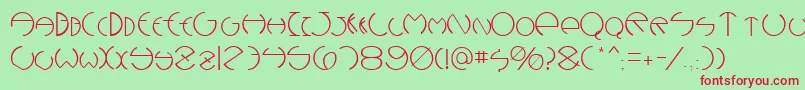 DebevicDecoRegular Font – Red Fonts on Green Background