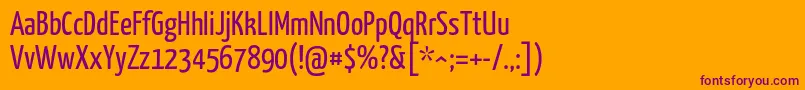 Yanonekaffeesatz Regular Font – Purple Fonts on Orange Background