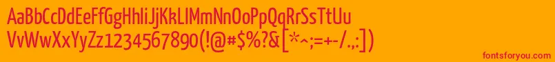 Yanonekaffeesatz Regular Font – Red Fonts on Orange Background