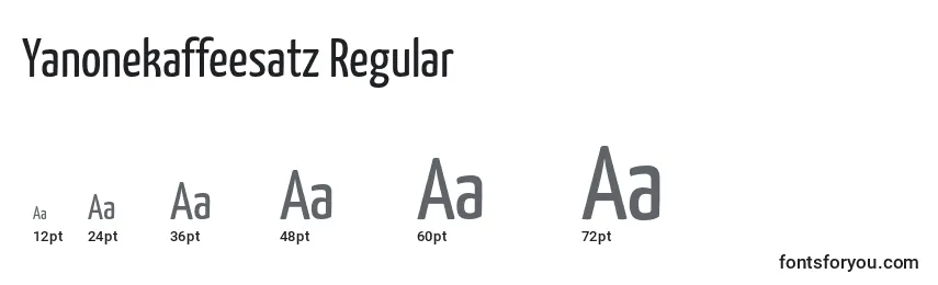 Yanonekaffeesatz Regular Font Sizes