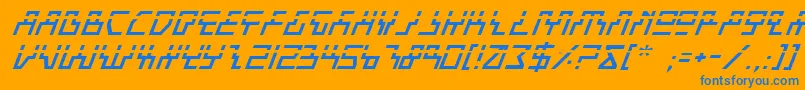 フォントBeamRiderItalicLaser – オレンジの背景に青い文字