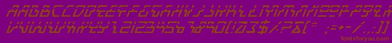 BeamRiderItalicLaser Font – Brown Fonts on Purple Background