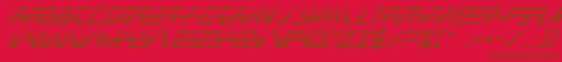 Weitere Informationen zur BeamRiderItalicLaser-Schriftart BeamRiderItalicLaser-Schriftart – Braune Schriften auf rotem Hintergrund