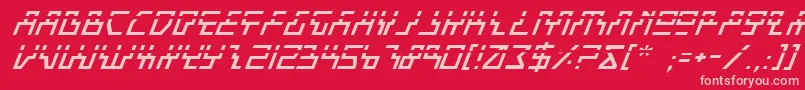 フォントBeamRiderItalicLaser – 赤い背景にピンクのフォント