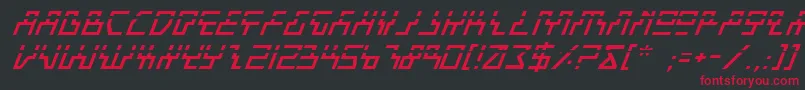 BeamRiderItalicLaser Font – Red Fonts on Black Background