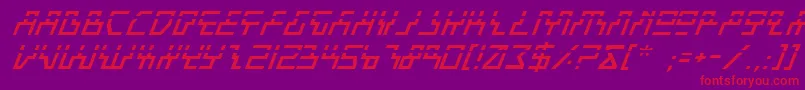 BeamRiderItalicLaser Font – Red Fonts on Purple Background