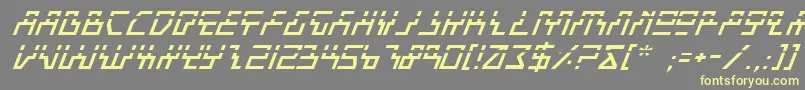 BeamRiderItalicLaser Font – Yellow Fonts on Gray Background