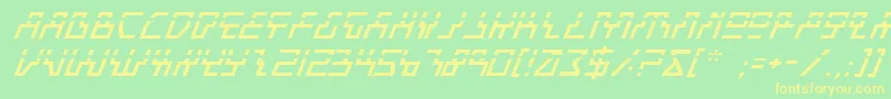 BeamRiderItalicLaser Font – Yellow Fonts on Green Background