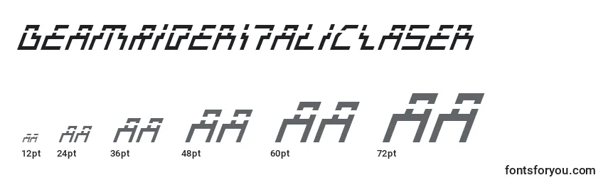 Размеры шрифта BeamRiderItalicLaser