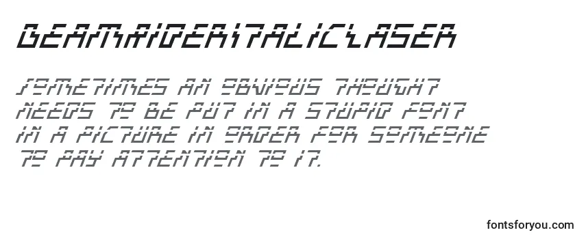 Review of the BeamRiderItalicLaser Font