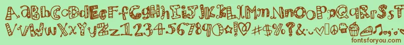 Mhvzooparty Font – Brown Fonts on Green Background